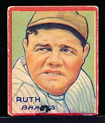 1935 Goudey Bb- “4 in 1”- Single (Cut) Card- Babe Ruth, Braves