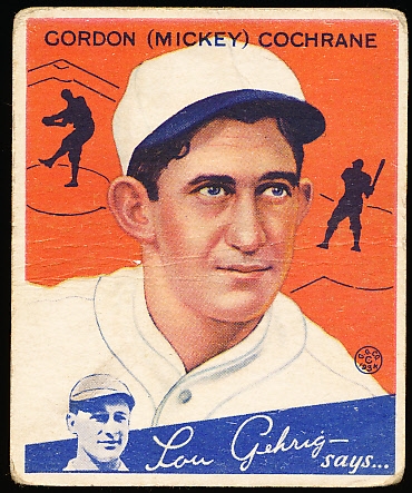 1934 Goudey Baseball- #2 Mickey Cochrane, Tigers