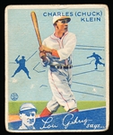 1934 Goudey Baseball- #10 Chuck Klein, Cubs