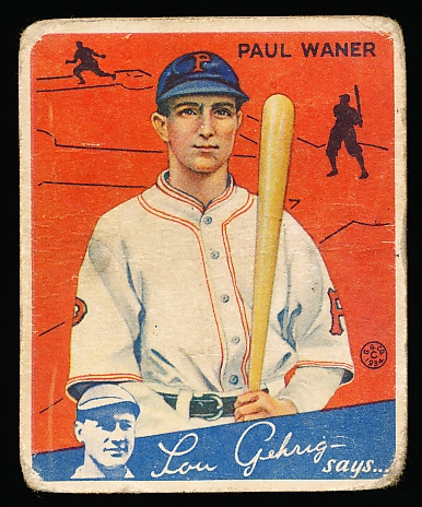 1934 Goudey Baseball- #11 Paul Waner, Pirates