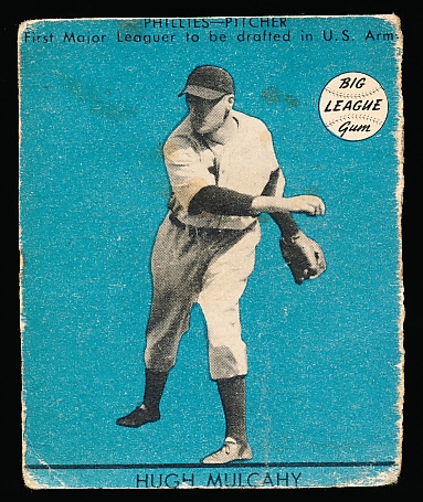 1941 Goudey Baseball- #1 Hugh Mulcahy, Phillies- Blue Color