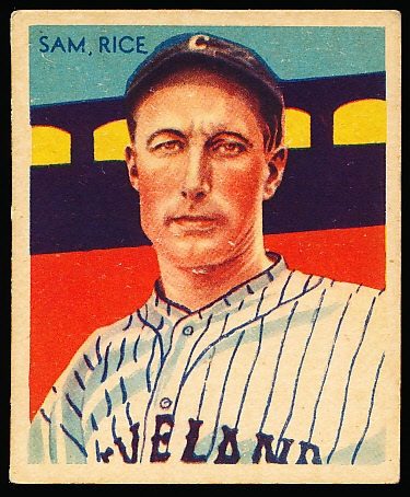 1934-36 Diamond Stars Baseball- #32 Sam Rice, Cleveland- 1935 Green Back