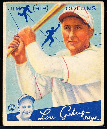 1934 Goudey Baseball- #51 Jim (Rip) Collins, Cardinals