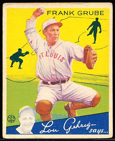 1934 Goudey Baseball- #64 Frank Grube, St. Louis Browns