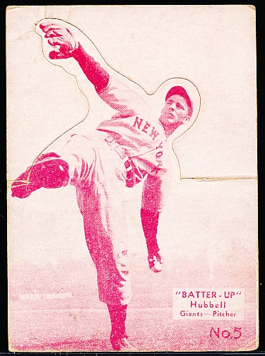 1934-36 Batter Up Bb- #5 Hubbell, Giants- Red Tone