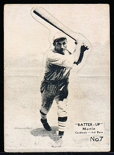 1934-36 Batter Up Bb- #7 Pepper Martin, Cardinals- Black & White Tone