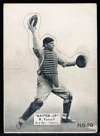 1934-36 Batter Up Bb- #10 Rick Ferrell, Red Sox- Black & White Tone