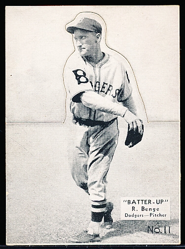 1934-36 Batter Up Bb- #11 R. Benge, Dodgers- Black & White Tone
