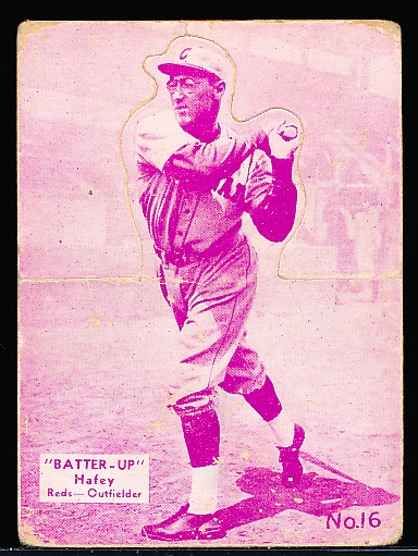 1934-36 Batter Up Bb- #16 Hafey, Reds- Purple/Pink Tone