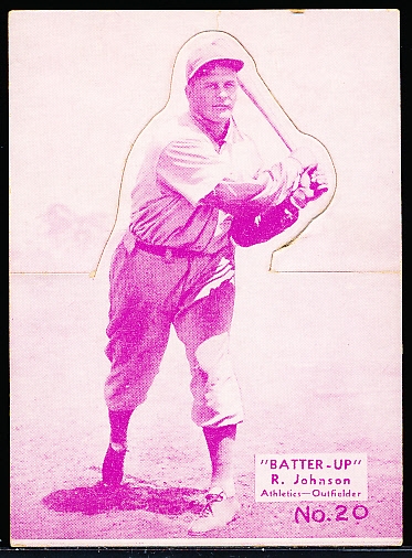 1934-36 Batter Up Bb- #20 R. Johnson, A’s- Purple/Pink Tone