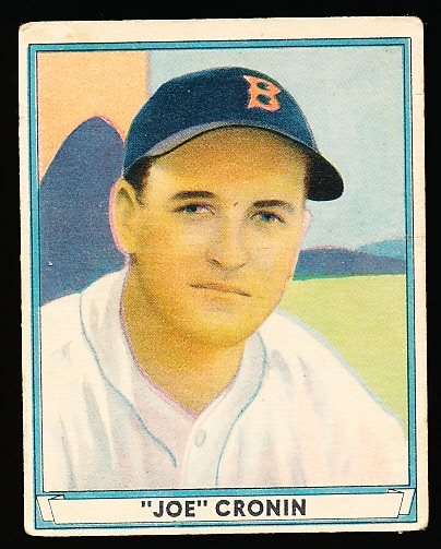 1941 Playball Baseball- #15 Joe Cronin, Red Sox- 1941 copyright back.