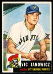 1953 Topps Bb- #222 Vic Janowicz, Pirates- Hi#