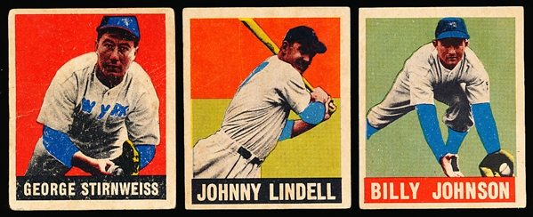 1948-49 Leaf Baseball- 3 Diff NY Yankees
