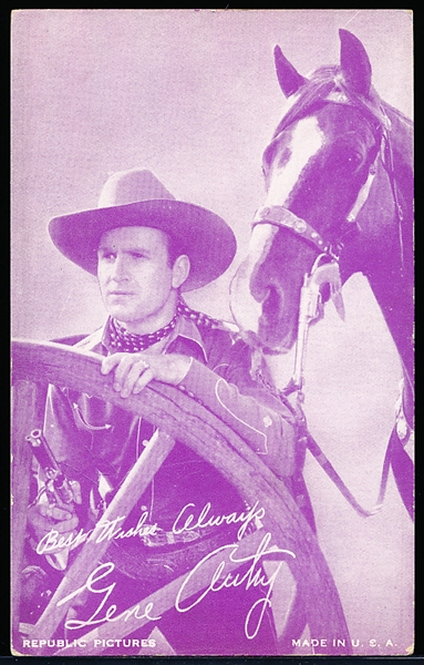 1930’s-40’s Exhibit Western Movies Purple Tint Cards- Gene Autry