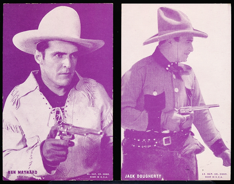 1941 Exhibit Western Movies Purple Tint Cards- 2 Diff.