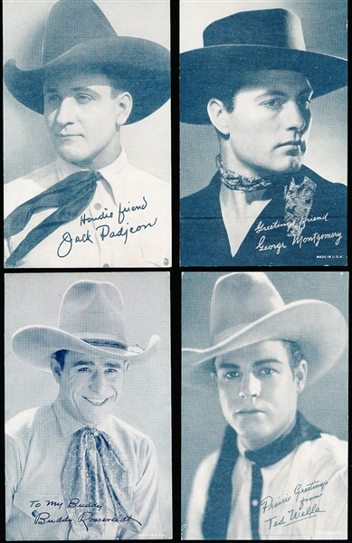 1940’s Exhibit Western Movies Salutation Cards- 4 Diff.
