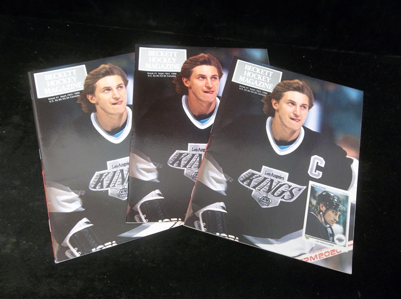 Sept./Oct. 1990 Beckett Monthly #1 Issue Hockey Magazine- Wayne Gretzky Cover- 3 Issues! 