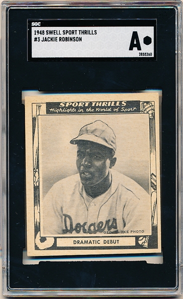 1948 Swell Sports Thrills- #3 Jackie Robinson “Dramatic Debut”- SGC A (Authentic)
