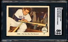 1959 Fleer “Ted Williams” Baseball- #35 “1948- The Sox Miss The Pennant”- SGC 8 (Nm-Mt)