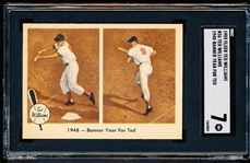 1959 Fleer “Ted Williams” Baseball- #36 “1948- Banner Year For Ted”- SGC 7 (NM)