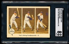 1959 Fleer “Ted Williams” Baseball- #73 “Ted’s Hitting Fundamentals #3”- SGC 8 (NM-Mt)