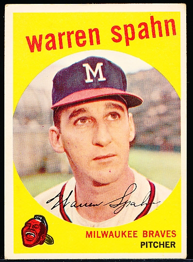1959 Topps Baseball- #40 Warren Spahn, Braves