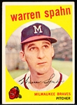 1959 Topps Baseball- #40 Warren Spahn, Braves