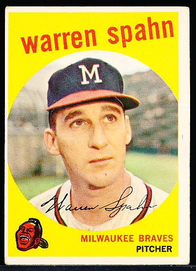 1959 Topps Baseball- #40 Warren Spahn, Braves- “31” variation back.