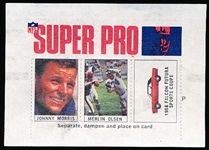 1967 American Oil “All-Pro Stamps”- 1 Unseparated Panel