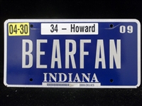 2009 Chicago Bears Related NFL State of Indiana License Plate