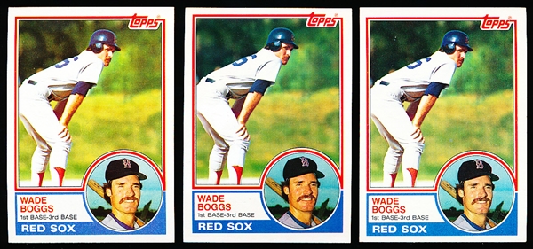 1983 Topps Bsbl. #498 Wade Boggs RC- 5 Cards