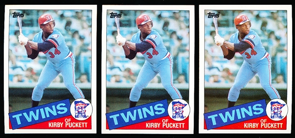 1985 Topps Bsbl. #536 Kirby Puckett RC- 5 Cards