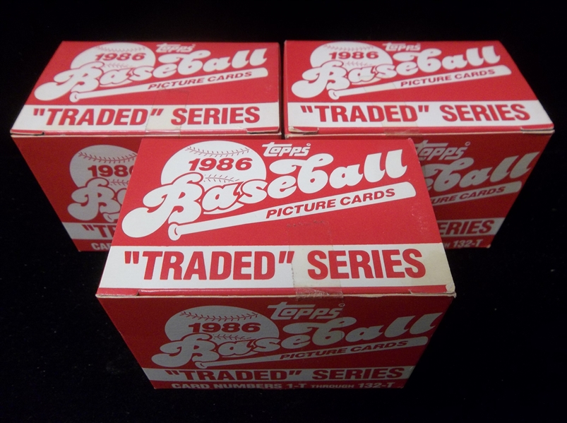 1986 Topps Traded Bsbl.- 3 Sets- All with Original Tape Seals Intact!