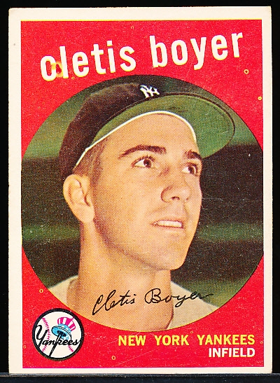 1959 Topps Baseball- #251 Clete Boyer with “Oletis Boyer” Variation Front
