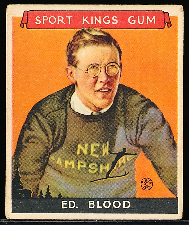1933 Goudey Sport Kings- #9 E.J. Blood, Skiing
