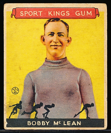 1933 Goudey Sport Kings- #12 Bob McLean, Ice Skating