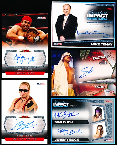2008-2011 Clean-Up Lot of Tri-Star TNA Wrestling Certified Autographs- 5 Diff.