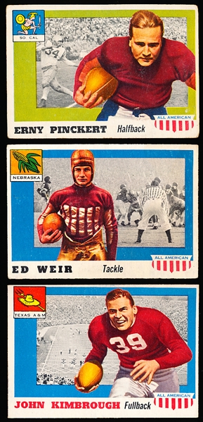 1955 Topps All-American Football- 3 Diff