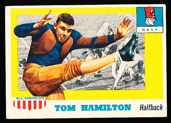1955 Topps All-American Football- #9 Tom Hamilton, Navy- SP