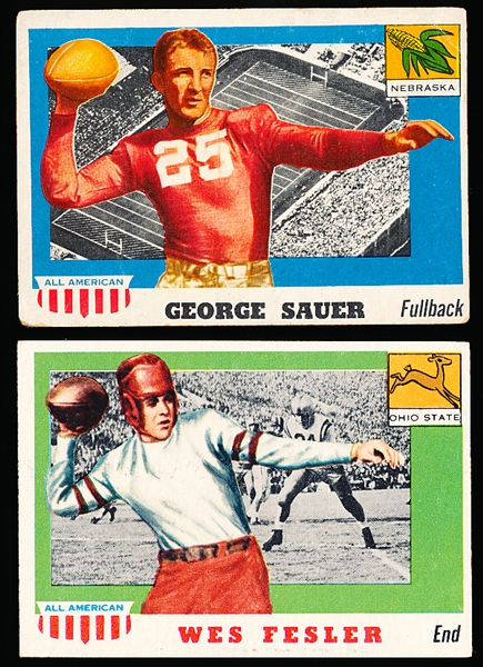 1955 Topps All-American Football- 2 Diff