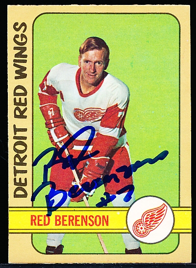 Autographed 1972-73 O-Pee-Chee Hockey #123 Red Berenson, Red Wings