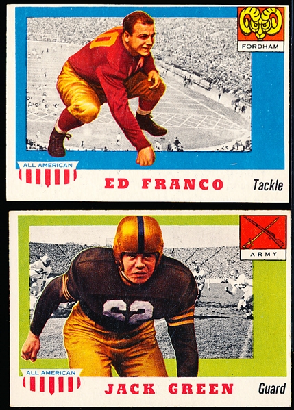 1955 Topps All American Fb- 2 Cards