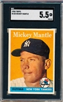 1958 Topps Baseball- #150 Mickey Mantle, Yankees- SGC 5.5 (Ex+)