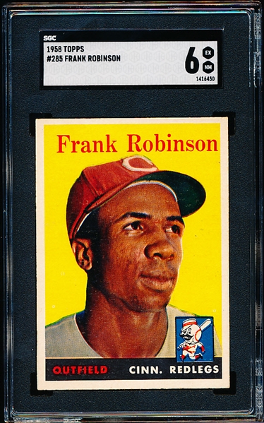 1958 Topps Baseball- #285 Frank Robinson, Reds- SGC 6 (Ex-Nm)