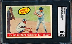 1959 Topps Baseball- #463 Kaline Thrill- SGC 6 (Ex-NM)