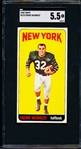 1965 Topps Football- #118 Cosmo Iacavazzi, Jets- SGC 5.5 (Ex+)