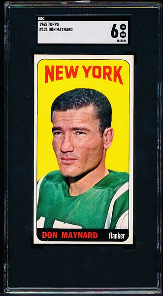 1965 Topps Football- #121 Don Maynard, Jets- SGC 6 (Ex-Nm)
