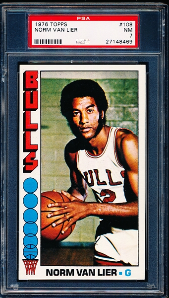 1976-77 Topps Basketball- #108 Norm Van Lier, Bulls- SGC NM 7