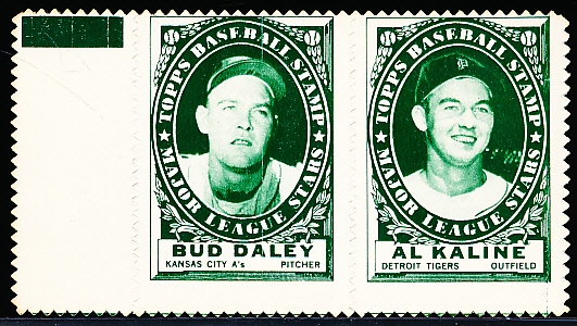 1961 Topps Baseball- 2 Stamp Pair Panel- Bud Daley/Al Kaline