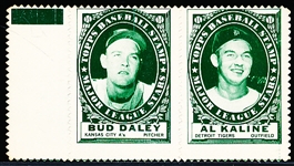 1961 Topps Baseball- 2 Stamp Pair Panel- Bud Daley/Al Kaline